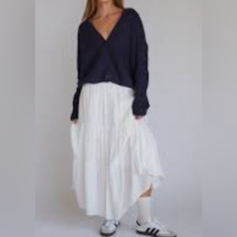 Boden Navy Chunky Cardigan 4 Button Fine Knit Sweater L